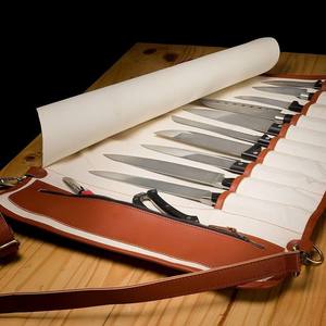 Large-Capacity Chef's Backpack <b>Zipper</b> Closure New Portable Kitchen Tableware Knife <b>Storage</b> Roll <b>Bag</b> Western-Style Tool <b>Bag</b> - Product Image 1