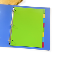 Separador de Anillas para Archivador, Personalizado, 8 Pestañas, 4 Colores, Material PP