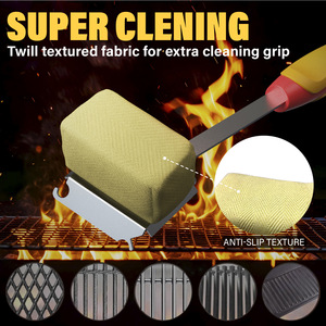 Tête remplaçable brosse de nettoyage de barbecue en plein air matériau PP outil accessoire sûr tampon ondulé en fibre d'aramide résistant à la chaleur barbecue - Product Image 3