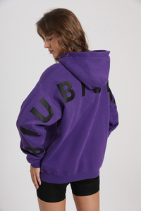 Felpa Pullover <span class=keywords><strong>Oversize</strong></span> a maniche lunghe da <span class=keywords><strong>donna</strong></span> <span class=keywords><strong>con</strong></span> comodo Logo personalizzato in tessuto ampia <span class=keywords><strong>con</strong></span> <span class=keywords><strong>cappuccio</strong></span> invernale Casual a lettere grandi - Product Image 3