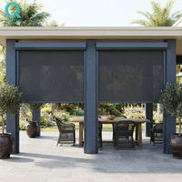 Stores motorisés anti-vent QINGYING pour patios, gazebos et portes de jardin