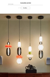 Nhỏ thiết kế hiện đại đèn chùm thủy tinh đầy màu sắc cho khách ăn uống hoặc nhà hàng treo cài đặt cho mục đích trang trí - Product Image 5