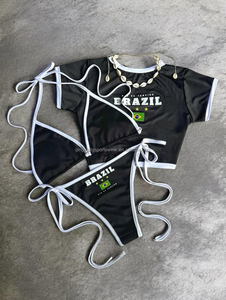 Maillot <span class=keywords><strong>de</strong></span> <span class=keywords><strong>bain</strong></span> pour femmes 2025 LOGO personnalisé Fitness Sexy maillot <span class=keywords><strong>de</strong></span> <span class=keywords><strong>bain</strong></span> 3 pièces ensemble Micro Mini Bikini bébé t-<span class=keywords><strong>shirt</strong></span> luxe maillots <span class=keywords><strong>de</strong></span> <span class=keywords><strong>bain</strong></span> ensemble - Product Image 3