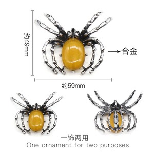 Healing Reiki Natural amatista cuarzo rosa ovalado piedra caída araña plateada multifuncional cristal colgante collar broche - Product Image 3
