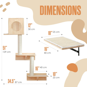 Estante de Pared Ecológico y Moderno para Tienda de Mascotas, Hamaca para Gatos, Ventana de Escalada con Rascador para Gatos, Uso Interior y Exterior - Product Image 2