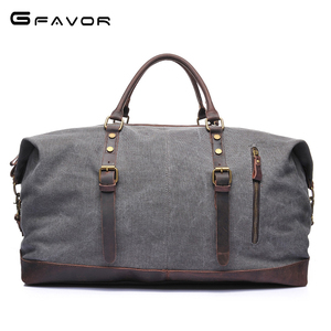 กระเป๋าเดินทางแบบถือขึ้นเครื่องรุ่น G-Favor 2077 ขนาดใหญ่ สำหรับแคมป์ปิ้ง กีฬา ฟิตเนส พักค้างคืน ท่องเที่ยว  พร้อมโลโก้สั่งทำพิเศษ  กระเป๋าผ้าแคนวาสสไตล์วินเทจสำหรับผู้ชาย - Product Image 4