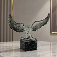 Sculpture d'ange ailé en résine transparente, figurine d'ange agenouillé, décoration de table pour la maison