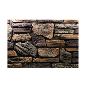 لوح من الحجر الصناعي المزروع لديكور الحمام، لوح حائط من الصخر الأسود بقشرة شرائح طبيعية