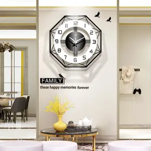 Custom Morden Modieuze Wandklok Voor Woonkamer Muur Decor Metalen Horloge Home Kunst Decoratie