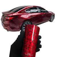 Film de protection de voiture auto-adhésif de haute qualité en TPU, effet carbone forgé, couleur rouge changeante, résistant aux UV et aux rayures