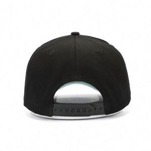 The Best New Style Cute 5 Panel Adult Size Structured Black 100 % Cotton Embroidery Custom Green Underbrim Baseball <b>Hat</b> - Product Image 4