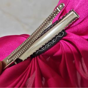 Satinband-Entenschnabel-<span class=keywords><strong>Clip</strong></span> mit Schleife, vielseitiges Stoff-Haarband, langer, fließender Haarclip für Damen - Product Image 3