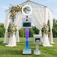 Cabina de Fotos DSLR con Pantalla Táctil LCD de 15.6 Pulgadas, Software Gratuito Instalado, Soporte con Luz LED, para Bodas y Selfies, de Fácil Montaje