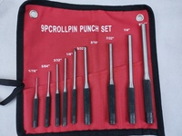 9 Pcs/Lot épingles à tête ronde poinçon avec marteau pour poignée en acier rouleau goupille poinçon ensemble d'outils