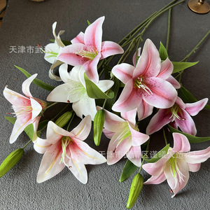 Fleurs artificielles en soie Jinxi 3D Lily, 65 cm, simulation de fleurs, décoration de la maison, accessoires de mariage - Product Image 4
