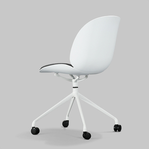 Chaise de <span class=keywords><strong>bureau</strong></span> ergonomique moderne noire bon marché pivotante en tissu et cuir pour le personnel et la salle de conférence - Product Image 5