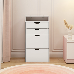 Modern Wood 3-in-1 Multifunctional <b>Dressing</b> <b>Table</b> <b>Stool</b> Set Three-color Lighting Modes HD Mirror Two Sliding Drawers Hidden - Product Image 4