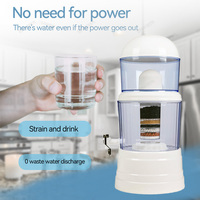 Filtre à Eau Multi-Étapes à Pierres Minérales, Pot de Filtration à Gravité 14L 16L pour Eau Potable