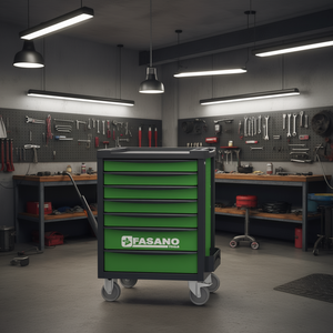 Fasano <b>Tools</b> 7 Drawer <b>Tool</b> <b>Cart</b> Green Rolling Storage Organizer <b>for</b> Auto Repair - Product Image 3