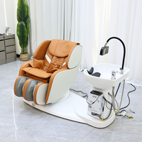 Sillón de Lavacabezas Moderno de Lujo C100, Multifuncional, con Masaje Corporal Completo, Reposapiés Ajustable, Control de Tiempo, Unidad de Lavado de Cabeza para Salón