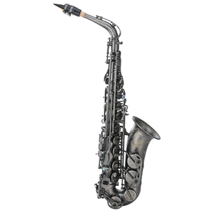 Sassofono Contralto Vintage Finitura Nera Completa in Ottone, Strumento a Fiato per Studenti e Professionisti, Ideale per Performance di Band - Product Image 1
