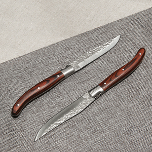 Couteau à steak GARWIN ST2699 de haute qualité, écologique, en acier inoxydable de 4,5 pouces, manche en bois Pakka, dureté HRC 50, lame forgée à la main - Product Image 6