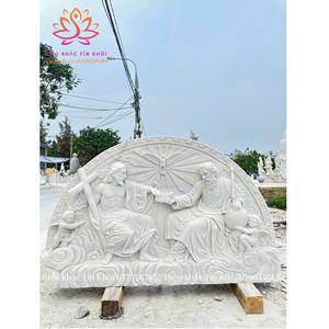 Statue en relief catholique moderne personnalisée et durable avec 1 an de garantie, sculptée à la main des deux côtés, surface polie pour l'extérieur - Product Image 2