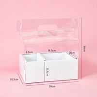 Boîte à gâteau transparente à fleurs en PVC, boîte cadeau pour mariage, Saint-Valentin, fête des mères, anniversaire