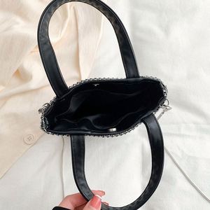 Bolso de Mano de Lujo Brillante para Mujer, con Pedrería, para Fiestas, Compras, con Asa de PU, para Salir de Noche - Product Image 3