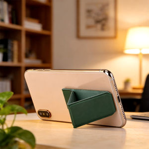 Soporte Magnético Plegable para Teléfono, Mini Soporte con Adhesivo Trasero de Cuero PU, 17 Colores, Agarre Anticaídas para Todos los Teléfonos Inteligentes - Product Image 5