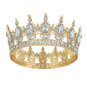 Decoración de boda, tiara redonda de novia barroca transfronteriza europea y americana, tiara de princesa de baile, accesorios de cumpleaños - Product Image 5
