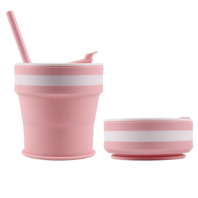 Pink with lid&straw