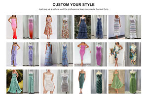 ملابس مخصصة عالية الجودة من الشركة المصنعة بحد أدنى منخفض للطلب، فساتين طويلة صيفية مثيرة مطبوعة، فساتين أنيقة للسهرة وللاستخدام اليومي للنساء والسيدات - Product Image 2