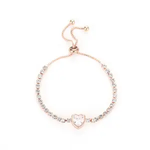 Custom Fashion INS 316 bracciale con diamanti a cuore per donna