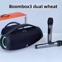 BOOMSBOX3 Tragbarer Outdoor-Lautsprecher mit Handgriff, Kabelloser Lautsprecher mit Doppelmikrofon, Starker Bass-Subwoofer für Zuhause und Camping, Intelligentes Audio