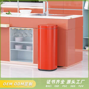 Rainbow Hand Trash Can <b>Stainless</b> <b>Steel</b> Cylindrical 2kg Indoor Push Button Flip Top Waste <b>Bin</b> For Home Kitchen Office Bathroom - Product Image 3