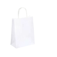 Sac fourre-tout en papier kraft vierge avec poignée torsadée, personnalisable avec logo, idéal pour les cadeaux de fin d'année et l'emballage de marchandises de détail