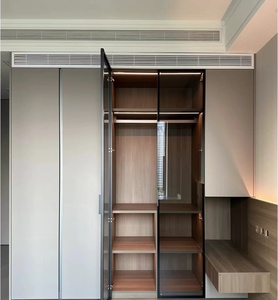 Armario doble de estilo moderno con material de puerta de MDF de diseño en línea para muebles de dormitorio de hogar o hotel para uso en apartamentos - Product Image 2