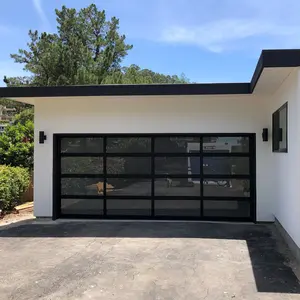 Qualità eccezionale nuovo Design prezzo di fabbrica porta a rullo per Garage in vetro trasparente in alluminio con motore