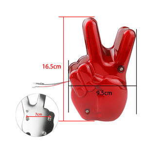 Vintage <span class=keywords><strong>Cafe</strong></span> Racer motocicleta mano Victoria 12V LED luz roja lámpara de freno señal de la paz luz trasera para Harley Chopper Bobber Scrambler - Product Image 5