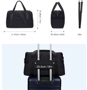 Portable <b>Waterproof</b> Quilted Travel Duffel Bags Sports Yoga <b>Mat</b> Carry-on Tote Handbag Weekend Overnight Gym Bag - Product Image 5