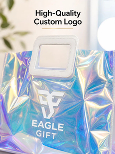 Bolsa de Mano de PVC Holográfica Eagle Gift con Logotipo, Uso Diario Informal, Unisex, Impermeable, Diseño Moderno, Dos Asas - Product Image 2