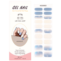 Autocollants pour ongles en gel œil de chat Huzi - Kit de manucure à domicile réutilisable - Gel semi-durci longue durée - Enveloppes pour ongles en gel