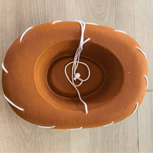 Sombrero de vaquero estilo occidental con ala ajustable, sombrero de protección solar para niños, color café, unisex - Product Image 3