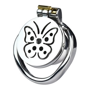 กรงครอบอวัยวะเพศชาย FRRK Butterfly ขนาดใหญ่ อุปกรณ์ควบคุมความบริสุทธิ์สำหรับผู้ชาย ใช้สำหรับบริหารอวัยวะเพศชาย สำหรับกิจกรรม SM ของเล่นทางเพศ - Product Image 5