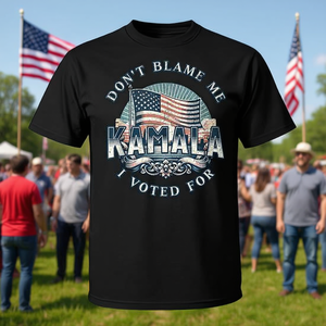 No me culpes, voté por Kamala, camiseta vintage negra, talla unisex para adultos - Product Image 3