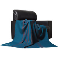Couverture en polaire tissée BLUE PHOENIX pour avion, 30% laine, 70% acrylique, rayures verticales, bordure verte, toutes saisons, pour le camping et la plage