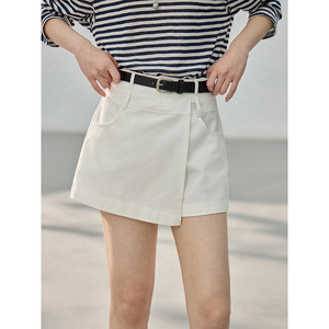 <span class=keywords><strong>Jupe</strong></span>-<span class=keywords><strong>culotte</strong></span> trapèze irrégulière style coréen taille haute perlée anti-plis en coton pour l'été - Product Image 2