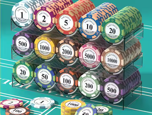 Ensemble de jetons de <span class=keywords><strong>poker</strong></span> en argile de <span class=keywords><strong>casino</strong></span> personnalisés en gros, 14 g, multicolores, logo couronne, <span class=keywords><strong>Las</strong></span> <span class=keywords><strong>Vegas</strong></span>, avec plateau - Product Image 4