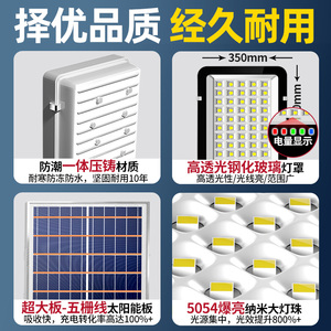 ไฟถนน LED พลังงานแสงอาทิตย์ พร้อมแผงโมโนคริสตัลไลน์ อายุการใช้งาน 50000 ชั่วโมง กันน้ำระดับ IP65 ติดตั้งบนผนัง สำหรับใช้ภายนอกอาคาร - Product Image 2